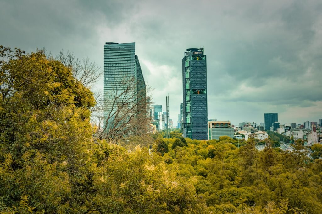 Green Trees Near City Buildings