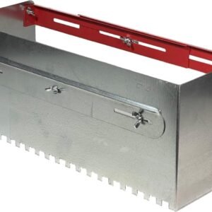 Llana dentada Extensible Regulable - Deslizador de mortero Cajon Plana Peine Caja paleta para Colocación de Baldosas azulejos losas Espátula Dentada extensible con Mango tirador acero galvanizado