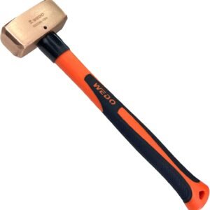 WEDO Maza Albañil con Mango de Fibra de Vidrio,Maza pequeña 1000g,Maza con mango de fibra de vidrio,Largo 350mm,Cobre,Cabeza forjada,Herramienta de mano