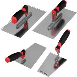 KOTARBAU® Juego de 4 paletas de albañilería de acero inoxidable, juego de 4 paletas de albañilería, espátula, juego de espátula, paleta de alisado, masilla para yeso, herramienta de enlucido