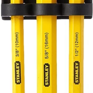 STANLEY 4-18-298 Juego de 3 Cinceles de Albañil de Color Blanco Estandar Inlcuye Set de 3 Piezas