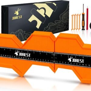 JOREST Conectable Medidor de Contornos (25+12cm), Regalo para Hombre Padre Carpintero Albañilería, Copiador de Formas Bloqueable, Herramientas para Tarima Flotante, Suelo/Parquet Laminado, Baldosas