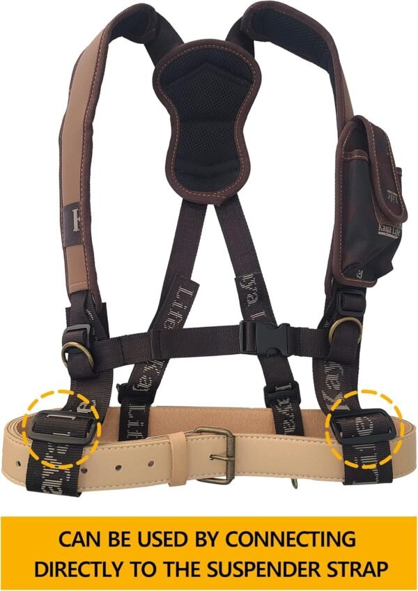 Tool Belt Suspenders Carpenter Framers Technicians Electrician Work Organizer Tools Multipurpose Smartphone Cell Phone Case Bag Pouch Pocket with Suspenders Gift for Men - Imagen 7